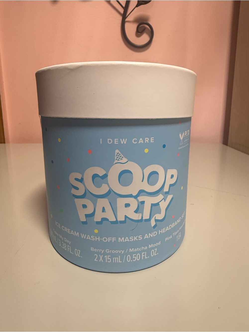 I Dew Care Scoop Party Wash-Off Mask Set + Headband Hyaluronic Vegan Face